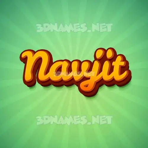 navjit in Green Rays style - 3D name wallpaper