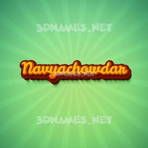 navyachowdar in Green Rays style - 3D name wallpaper