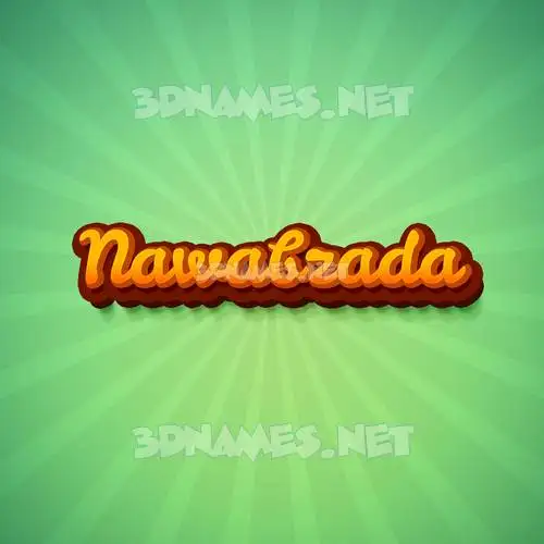 nawabzada in Green Rays style - 3D name wallpaper