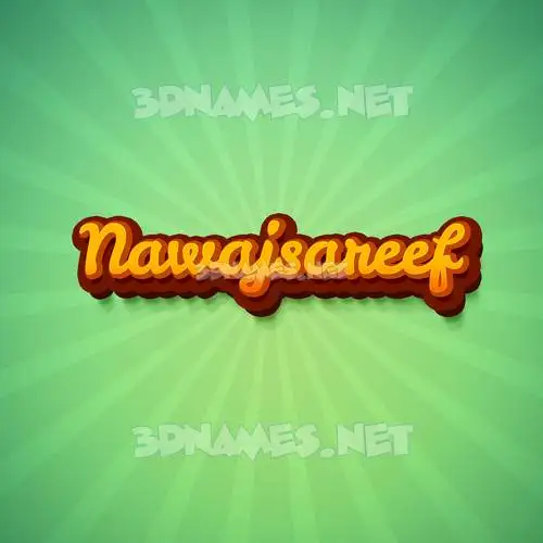nawajsareef in Green Rays style - 3D name wallpaper