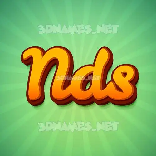 nds in Green Rays style - 3D name wallpaper