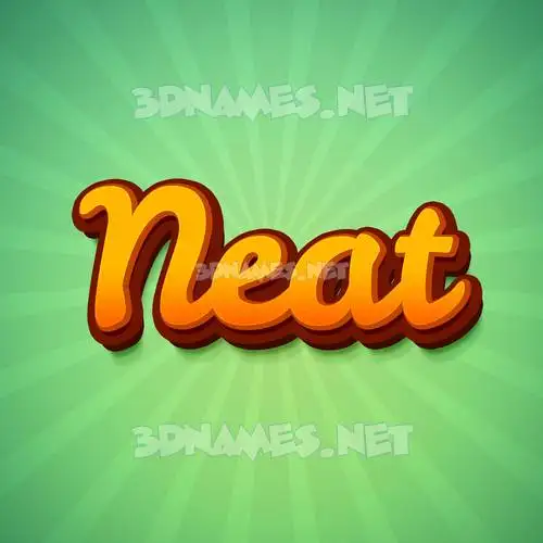 neat in Green Rays style - 3D name wallpaper