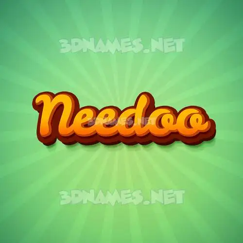 needoo in Green Rays style - 3D name wallpaper