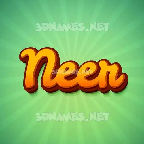 neer in Green Rays style - 3D name wallpaper