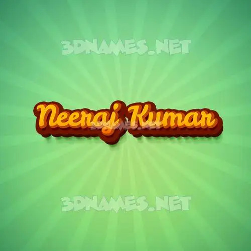 neeraj kumar in Green Rays style - 3D name wallpaper