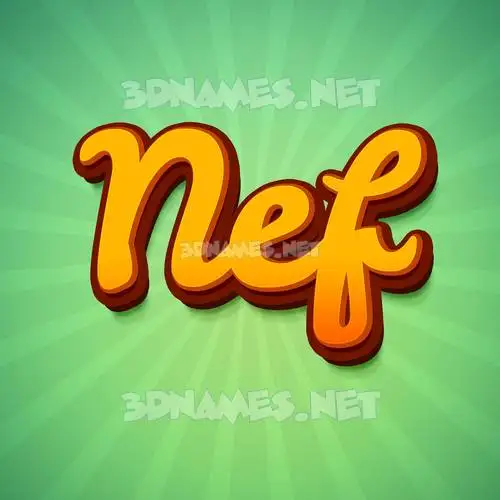 nef in Green Rays style - 3D name wallpaper