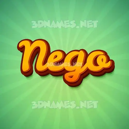 nego in Green Rays style - 3D name wallpaper