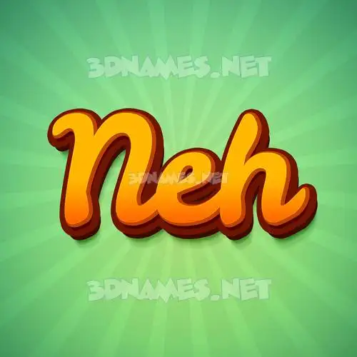 neh in Green Rays style - 3D name wallpaper