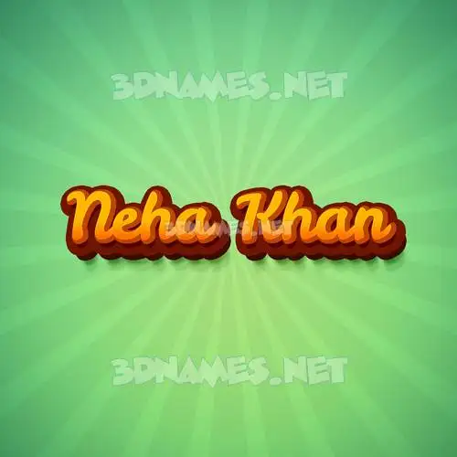 neha khan in Green Rays style - 3D name wallpaper