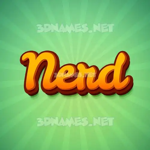 nerd in Green Rays style - 3D name wallpaper