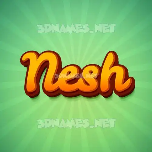 nesh in Green Rays style - 3D name wallpaper