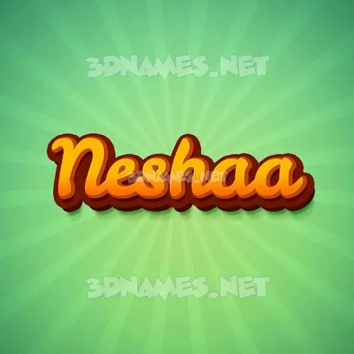 neshaa in Green Rays style - 3D name wallpaper