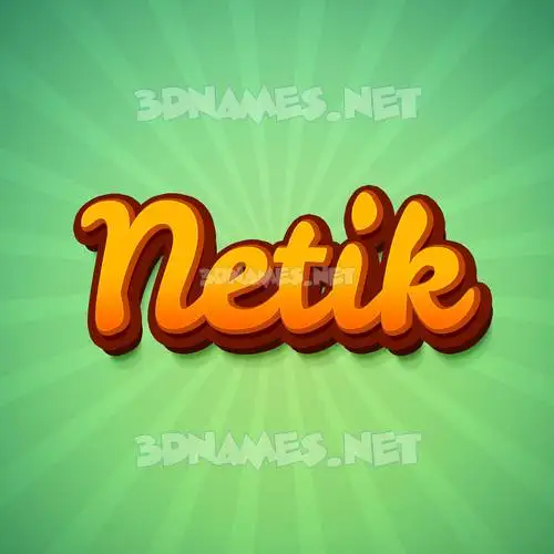 netik in Green Rays style - 3D name wallpaper