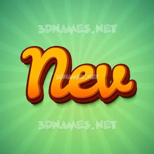 nev in Green Rays style - 3D name wallpaper