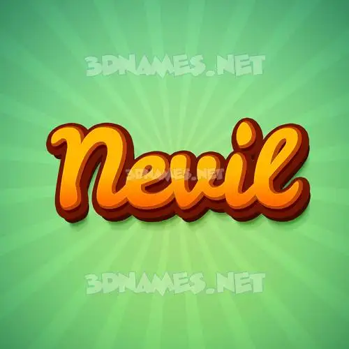 nevil in Green Rays style - 3D name wallpaper