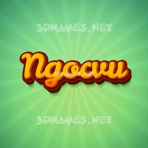 ngocvu in Green Rays style - 3D name wallpaper