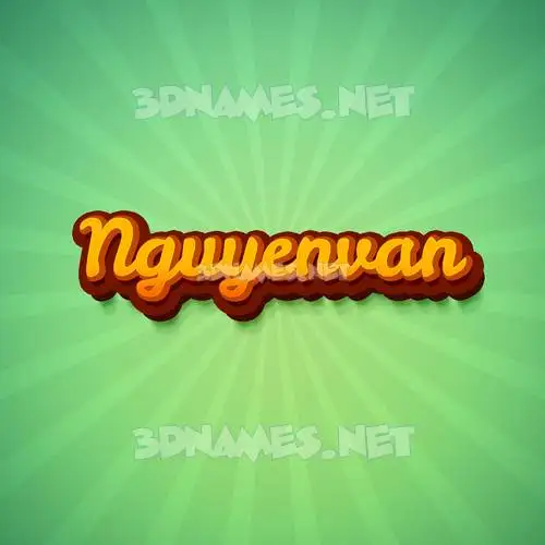 nguyenvan in Green Rays style - 3D name wallpaper