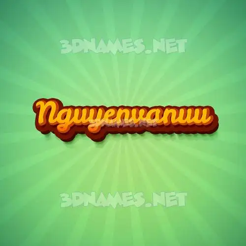 nguyenvanuu in Green Rays style - 3D name wallpaper
