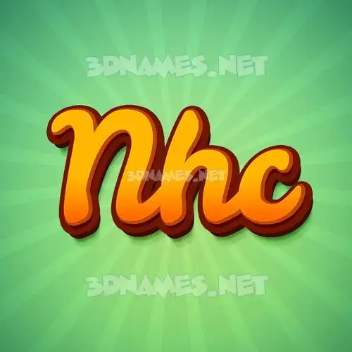 nhc in Green Rays style - 3D name wallpaper