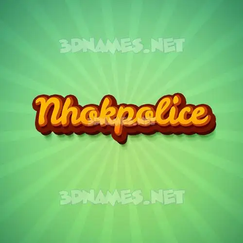 nhokpolice in Green Rays style - 3D name wallpaper