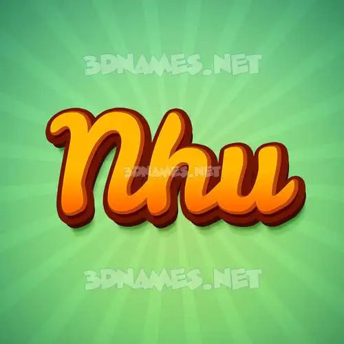 nhu in Green Rays style - 3D name wallpaper