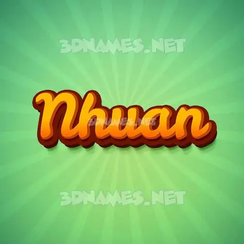 nhuan in Green Rays style - 3D name wallpaper