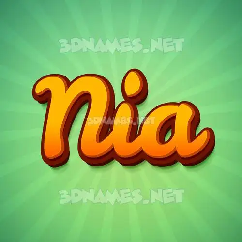 nia in Green Rays style - 3D name wallpaper
