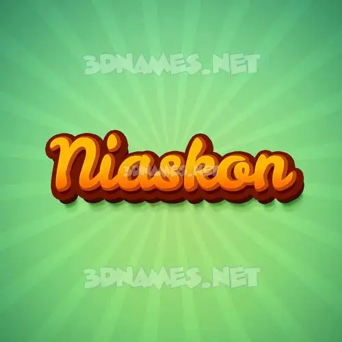 niaskon in Green Rays style - 3D name wallpaper