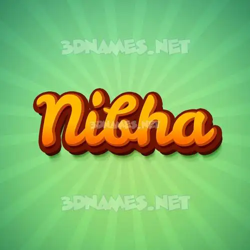 nibha in Green Rays style - 3D name wallpaper