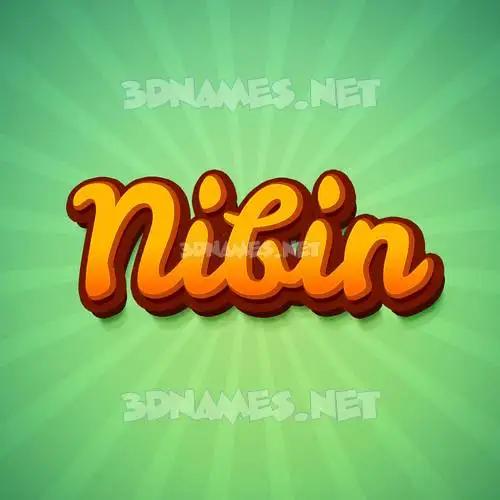 nibin in Green Rays style - 3D name wallpaper