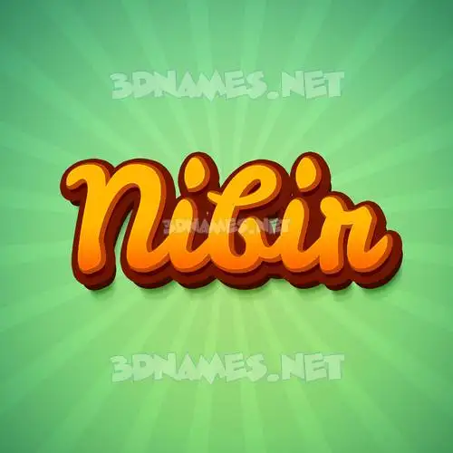 nibir in Green Rays style - 3D name wallpaper