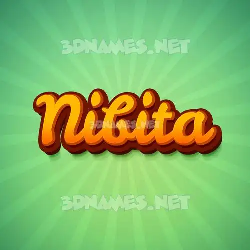 nibita in Green Rays style - 3D name wallpaper