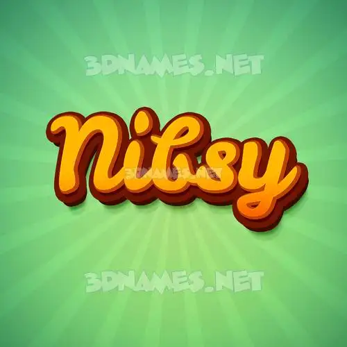 nibsy in Green Rays style - 3D name wallpaper