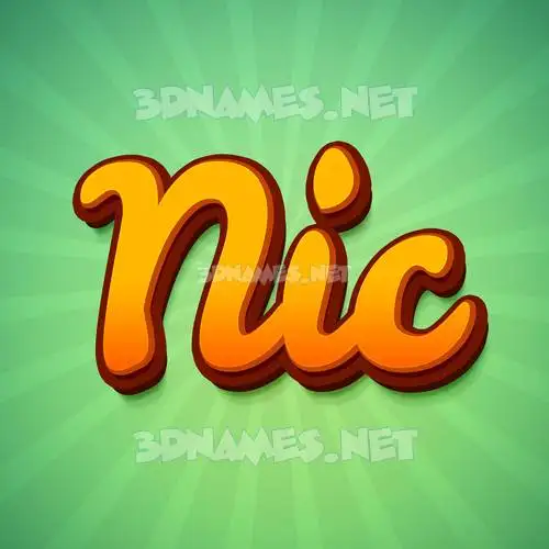 nic in Green Rays style - 3D name wallpaper nic in Green Rays style - 3D name wallpaper