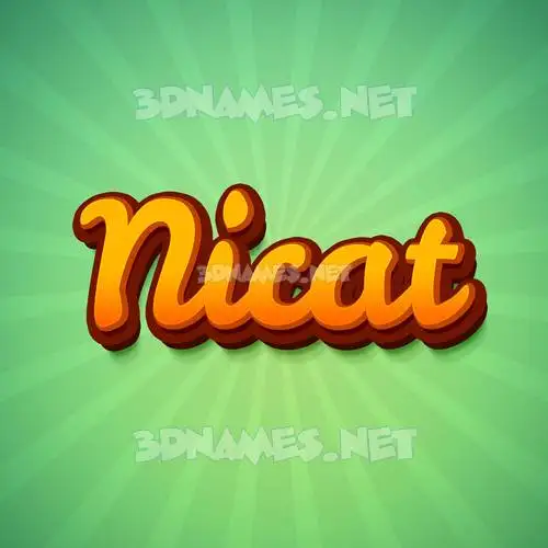 nicat in Green Rays style - 3D name wallpaper