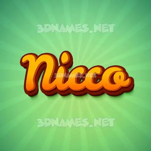 nicco in Green Rays style - 3D name wallpaper