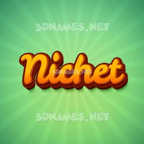 nichet in Green Rays style - 3D name wallpaper
