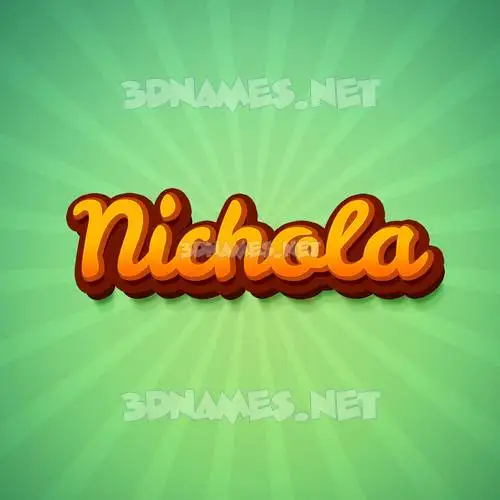 nichola in Green Rays style - 3D name wallpaper nichola in Green Rays style - 3D name wallpaper