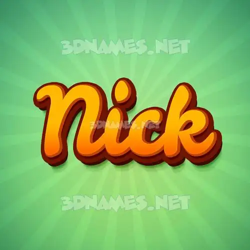 nick in Green Rays style - 3D name wallpaper nick in Green Rays style - 3D name wallpaper