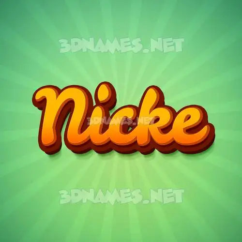 nicke in Green Rays style - 3D name wallpaper