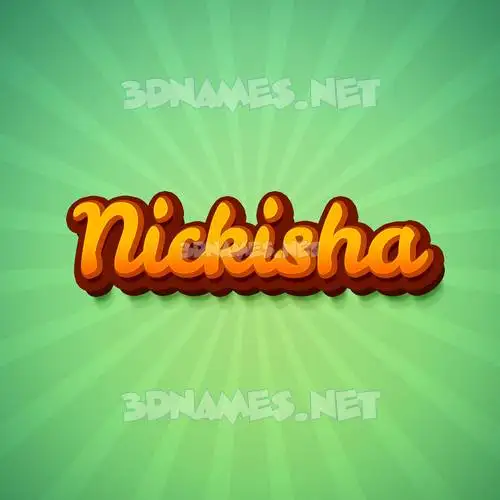 nickisha in Green Rays style - 3D name wallpaper nickisha in Green Rays style - 3D name wallpaper