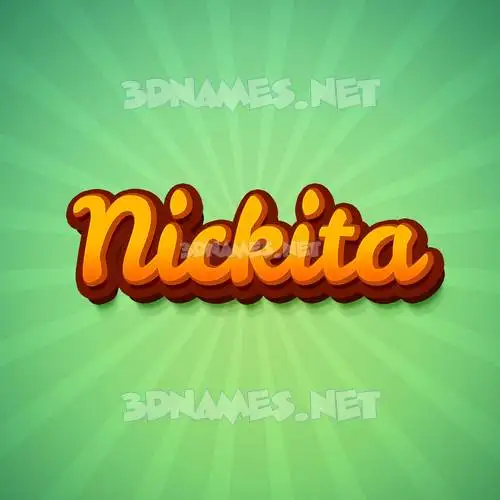 nickita in Green Rays style - 3D name wallpaper
