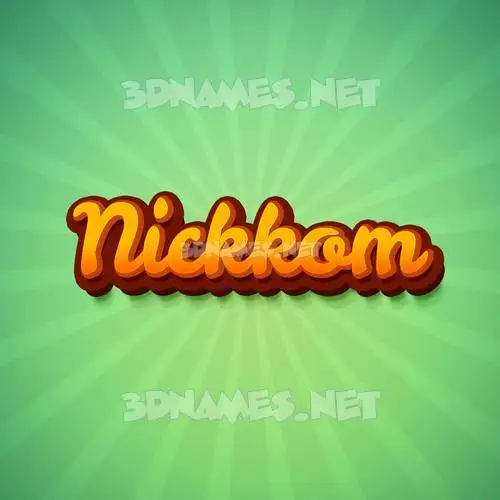 nickkom in Green Rays style - 3D name wallpaper nickkom in Green Rays style - 3D name wallpaper