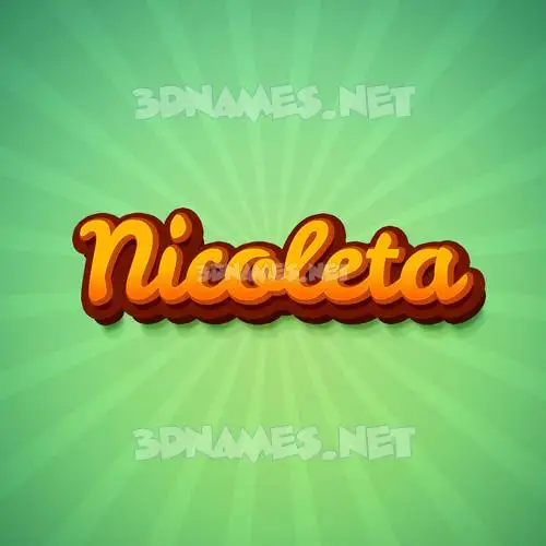 nicoleta in Green Rays style - 3D name wallpaper