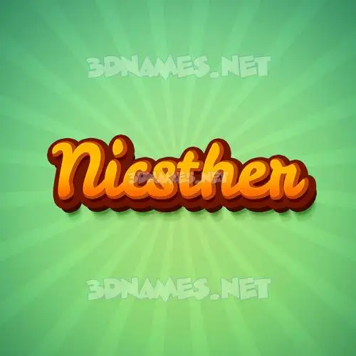 nicsther in Green Rays style - 3D name wallpaper