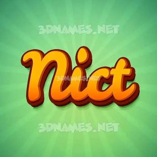 nict in Green Rays style - 3D name wallpaper nict in Green Rays style - 3D name wallpaper