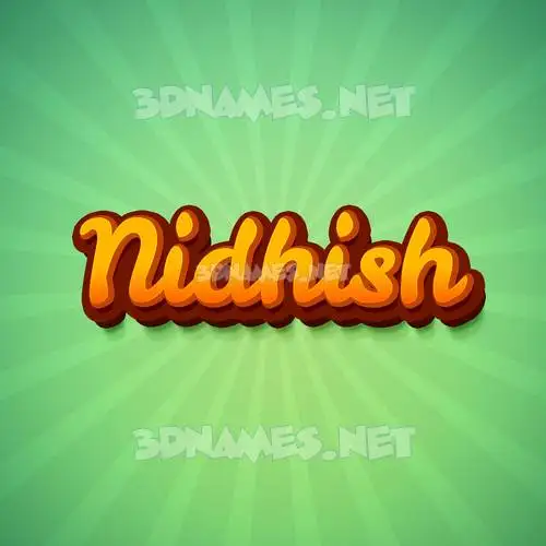 nidhish in Green Rays style - 3D name wallpaper