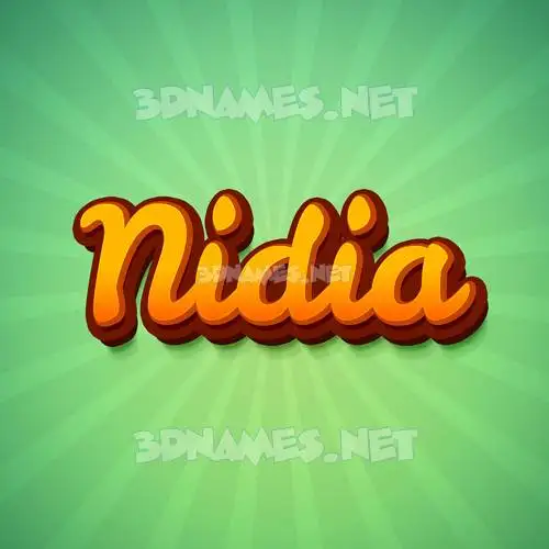 nidia in Green Rays style - 3D name wallpaper