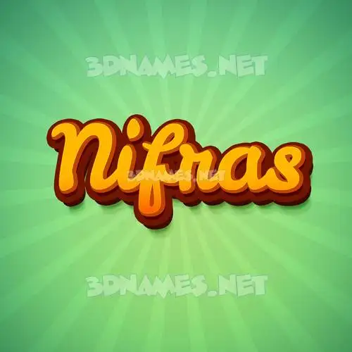 nifras in Green Rays style - 3D name wallpaper