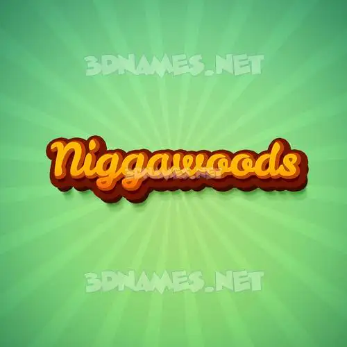 niggawoods in Green Rays style - 3D name wallpaper